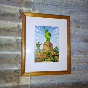 Plastic Army Men Statue Of Liberty Framed Art Print By Neon Nicho